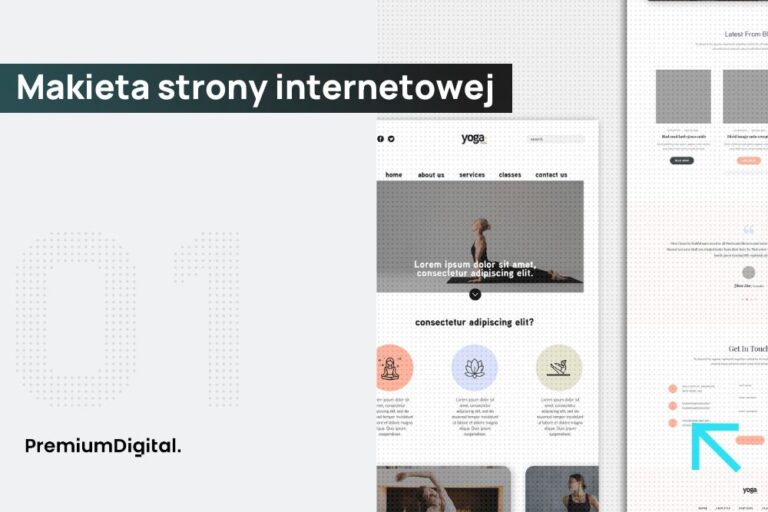 Czym jest makieta strony internetowej? Na zdjęciu przykład takiej makiety.