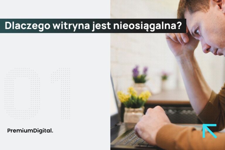 Na zdjęciu mężczyzna widzi komunikat, że ta witryna jest nieosiągalna.