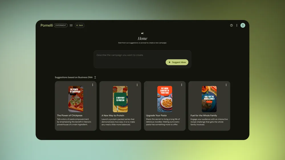 Interfejs Pomelli od Google