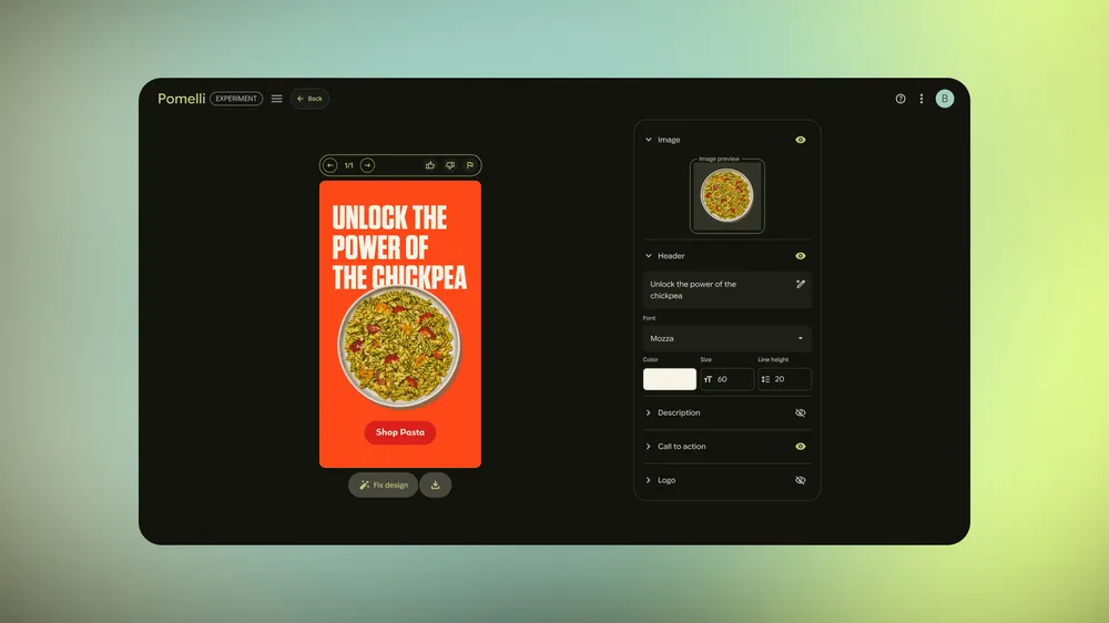 Efekty pracy narzędzia Pomelli od Google.