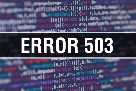 Error 503 concept with Random Parts of Program Code. Error 503 w