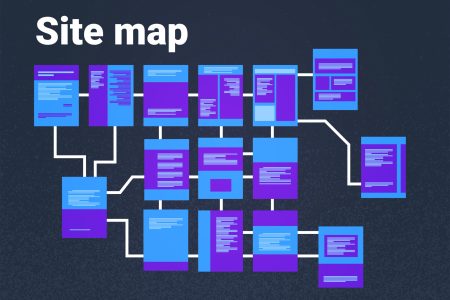 Site map suitable for info graphics, websites and print media and interfaces on dark background, Wireframe Structure Layout vector illustration